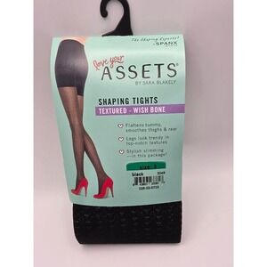 Love‎ Your Assets By Sara Blakely SIZE 3Shaping Tights Textured Wish Bone Black